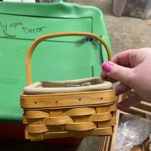 Like new longenberger basket with beige liner